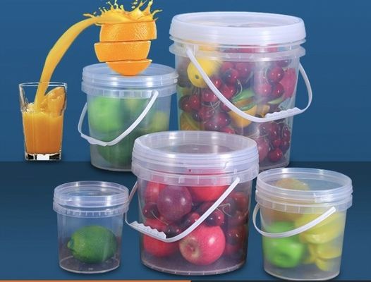 Glatte Oberfläche 5 Gallonen Transparent Plastik Eimer IML Dekoration
